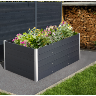 Hochbeet XL aus WPC 200 x 75 x 100 cm anthrazit