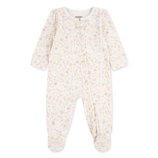 HUGGIES babywear Strampler "HUGG FOOTED COVERALL" Verdeckter Reißverschluss mit Kinnschutz und floralem Muster