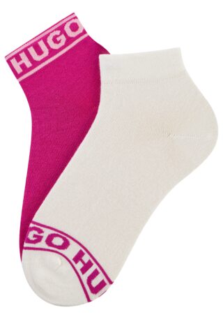 HUGO Underwear Freizeitsocken "2P SH LOGO CC W" Set, 2er, 2 Paar tlg. mit Logobund