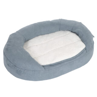 Hundebett Memory oval, grau-blau - L 100 x B 65 x H 22 cm