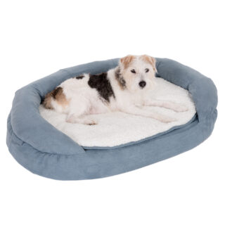 Hundebett Memory oval, grau-blau - L 72 x B 50 x H 20 cm