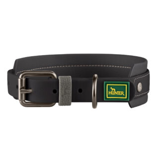 HUNTER Halsband Havanna, schwarz - Größe S-M: 45 cm lang, 35 mm breit