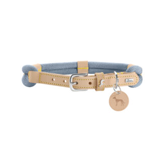 HUNTER Halsband Malia, taubenblau/natur - Größe 60/M-L: 45 - 54 cm Halsumfang