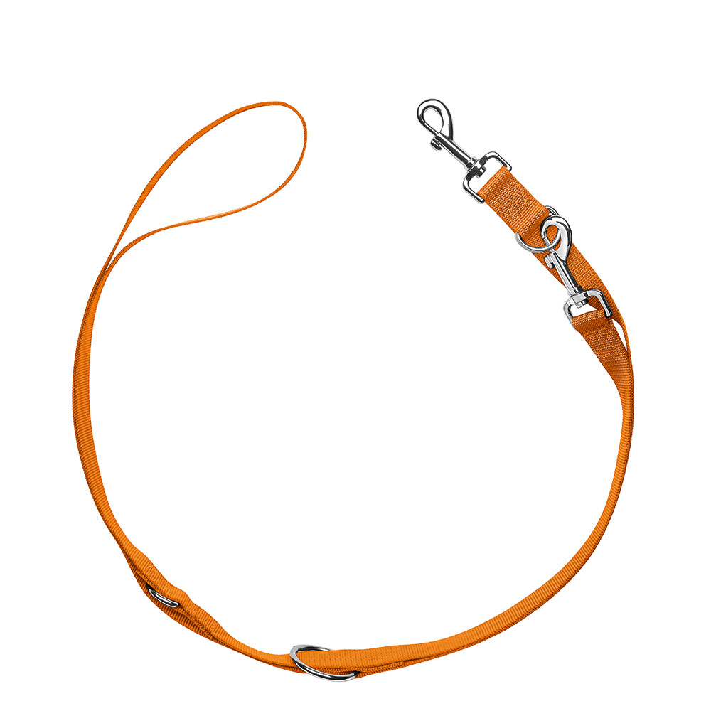 HUNTER Set: Geschirr London Vario Rapid + Führleine London, orange - Geschirr Größe S + Leine 200 cm, 15 mm