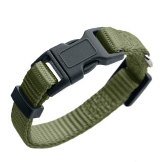 HUNTER Set: Halsband London + Führleine London, olivgrün - Vario Basic Größe M + Leine 200 cm / 10 mm