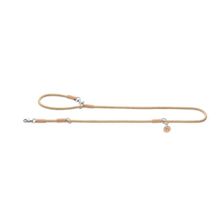 HUNTER Verstellbare Hundeführleine Malia, beige/natur - 200 cm lang, 10 mm breit
