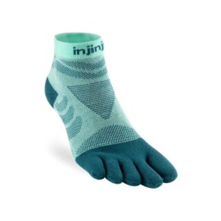 Injinji Ultra Run Midweight Mini Crew Socken Blau M/L 40½-44½ für optimalen Laufkomfort und Schutz
