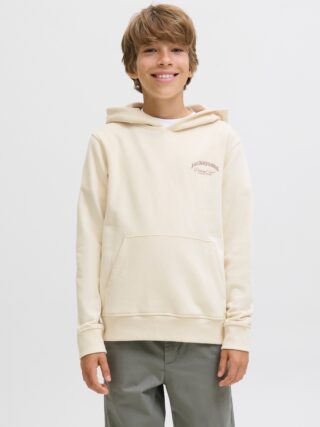 Jack & Jones Junior Kapuzensweatshirt "JJEBRANDES BACKP RELAXED SWEAT H SN JNR", Baumwollmischung, relaxed fit