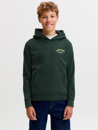 Jack & Jones Junior Kapuzensweatshirt "JJEBRANDES BACKP RELAXED SWEAT H SN JNR", Baumwollmischung, relaxed fit