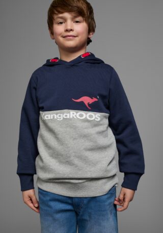 KangaROOS Kapuzensweatshirt "Colorblocking", Langarm, mehrfarbig, mit Logodruck, aus Baumwolle