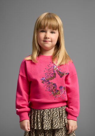 KangaROOS Sweatshirt "Stern-Applikation für kleine Mädchen", Sweatshirt mit schimmernden Pailletten-Applikationen
