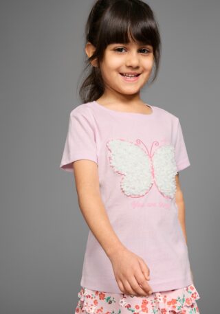 KangaROOS T-Shirt "Aufwendige Schmetterling-Applikation" T-Shirt mit aufwendiger 3D-Applikation