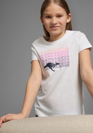 KangaROOS T-Shirt Kurzarm, taillierter Schnitt, mit Glitzerdruck