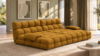 KAWOLA Big Sofa AMIA Stoff cognac