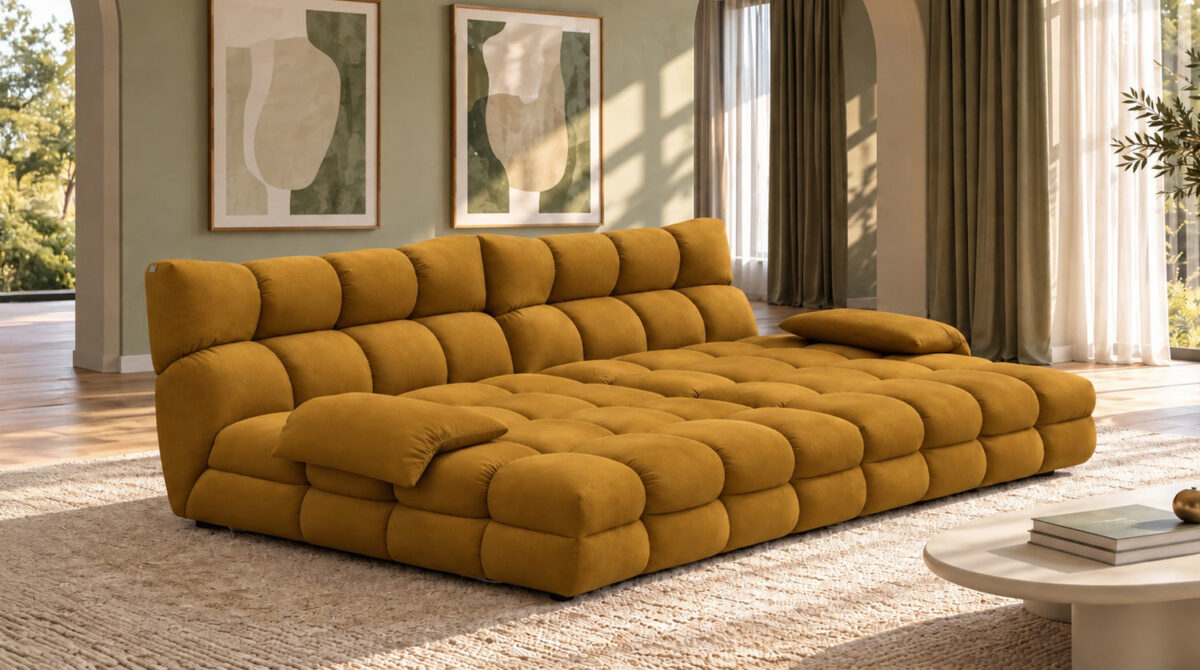 KAWOLA Big Sofa AMIA Stoff cognac