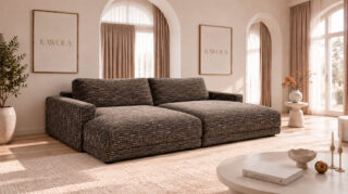 KAWOLA Big Sofa MARLIN Stoff braun