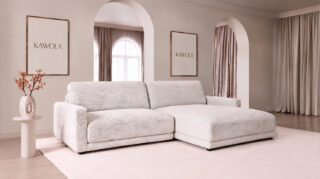 KAWOLA Sofa MARLIN Ecksofa Stoff cremeweiß