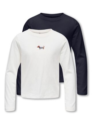 KIDS ONLY Langarmshirt "KOGREX L/S TOP JRS 2-PACK" Packung, 2 Baumwolle, normal geschnitten