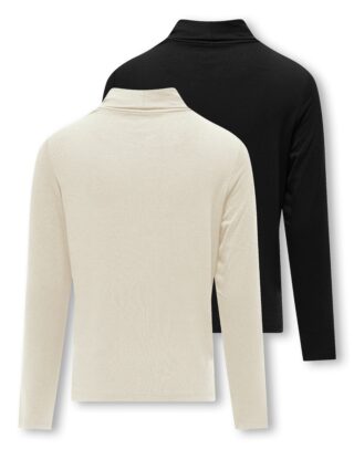 KIDS ONLY Rollkragenshirt "KOGLELA L/S ROLLNECK TOP 2-PACK JRS" Packung, 2 Viskosemischung