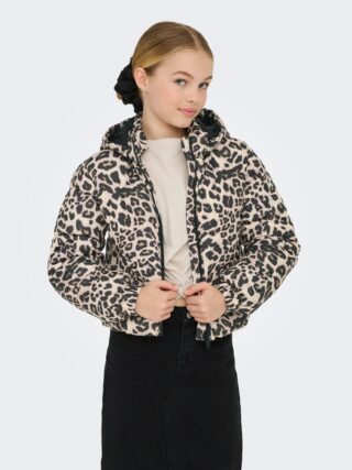 KIDS ONLY Steppjacke "KOGDALIA SHORT PUFFER AOP JACKET CP OTW" mit Kapuze