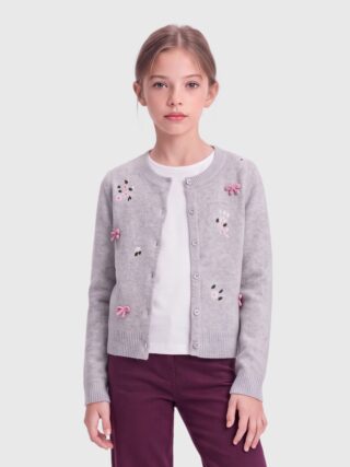 KIDS ONLY Strickjacke "KOGDORA DETAIL LS O-NECK CARDIGAN KNT" Kunstfaser
