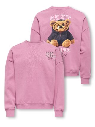 KIDS ONLY Sweatshirt "KOGBILA L/S OVZ PRINT O-NECK SWT NOOS", Baumwollmischung, oversize