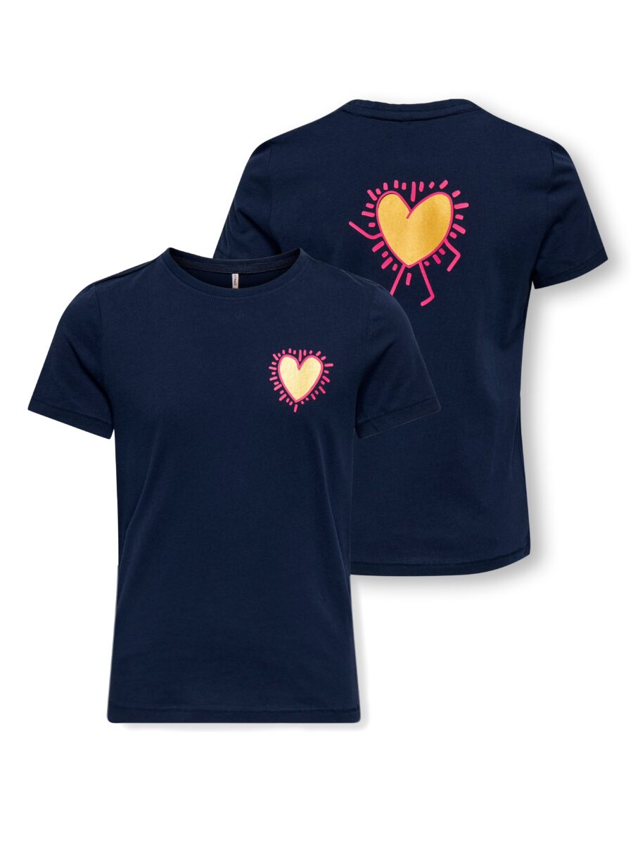 KIDS ONLY T-Shirt "KOGLANY-NINA LIFE LOVE S/S TOP FR JRS" mit unterschiedlichen Motiven - je nach Bodyfarbe