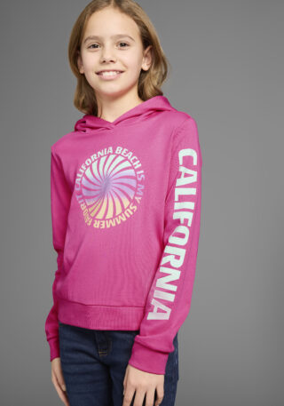 KIDSWORLD Kapuzenshirt ", Langarmshirt mit Ärmelprint" Langarm, gerade Passform, mit coolem Aufdruck