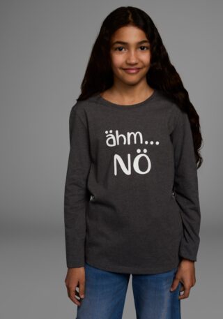 KIDSWORLD Langarmshirt "ähm ...NÖ" Langarm, taillierter Schnitt, mit Statements und Sprüchen
