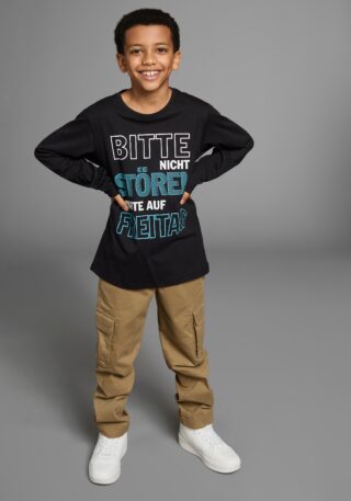 KIDSWORLD Langarmshirt "Bitte nicht stören..." Langarm, Basic-Passform, bedruckt, Rundhalsausschnitt
