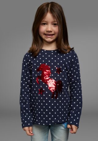 KIDSWORLD Langarmshirt "für kleine Mädchen" Langarm, Basic-Passform, bedruckt, Rundhalsausschnitt