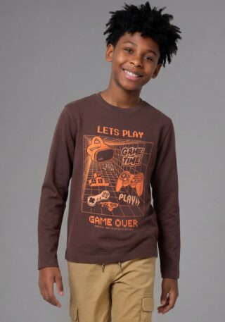 KIDSWORLD Langarmshirt "Gamer-Shirt: LETS PLAY - GAME OVER" Gamer-Shirt, langarm, Basic-Stil, für Alltag und Freizeit