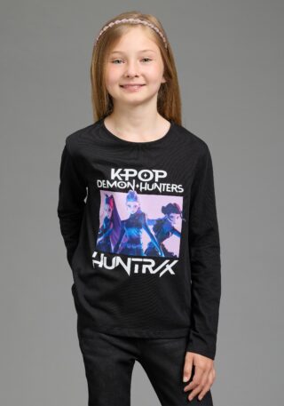 KIDSWORLD Langarmshirt "K-POP DEMON HUNTERS Shirt" K-Pop Shirt, hüftlang, mit Rundhalsausschnitt, Basic Passform