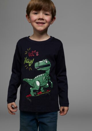 KIDSWORLD Langarmshirt "LET´S PLAY" Langarm, Basic-Stil, aus Baumwolle