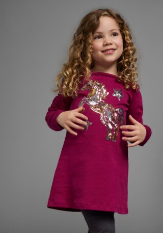 KIDSWORLD Langarmshirt "PFERD" Langarm, ausgestellter Schnitt, bedruckt, Rundhalsausschnitt