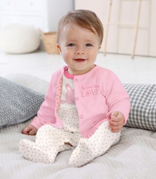 KIDSWORLD Strampler, Jäckchen & Mütze "3tlg Baby-Set, für kleine Mädchen" Set, 3, 3 aus Bio-Baumwolle