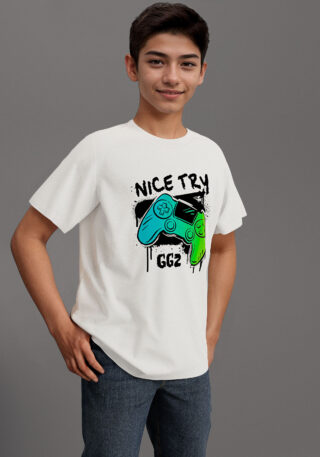 KIDSWORLD T-Shirt "Gamer-Druck: NICE TRY", cooler Gamer-Print