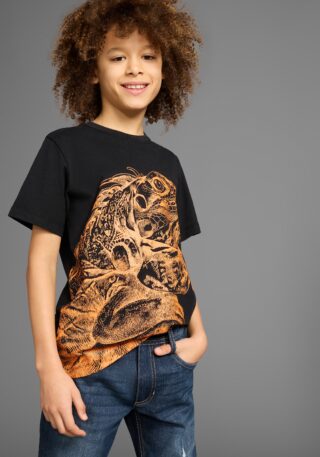 KIDSWORLD T-Shirt "GECKO" Kurzarm, Basic-Passform, bedruckt, Rundhalsausschnitt
