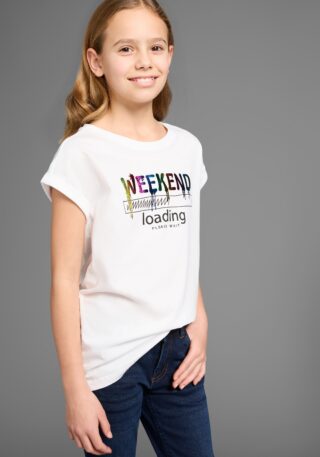 KIDSWORLD T-Shirt "WEEKEND loading...please wait" Kurzarm, weite Passform, bedruckte Optik, Rundhalsausschnitt