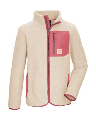 Killtec Fleecejacke "KOW 140 GRLS FLC JCKT" Weiche Sherpa-Fleecejacke mit Kinnschutz und Stauraum