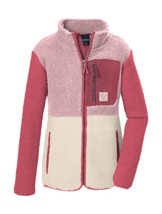 Killtec Fleecejacke "KOW 141 GRLS FLC JCKT" Weiche Sherpa Fleecejacke mit Kinnschutz und Stauraum
