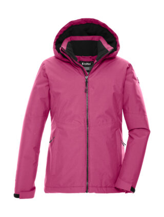 Killtec Funktionsjacke "KOW 217 GRLS JCKT" Wind- und wasserdichte Kinderjacke mit Fleece und verstellbarer Kapuze