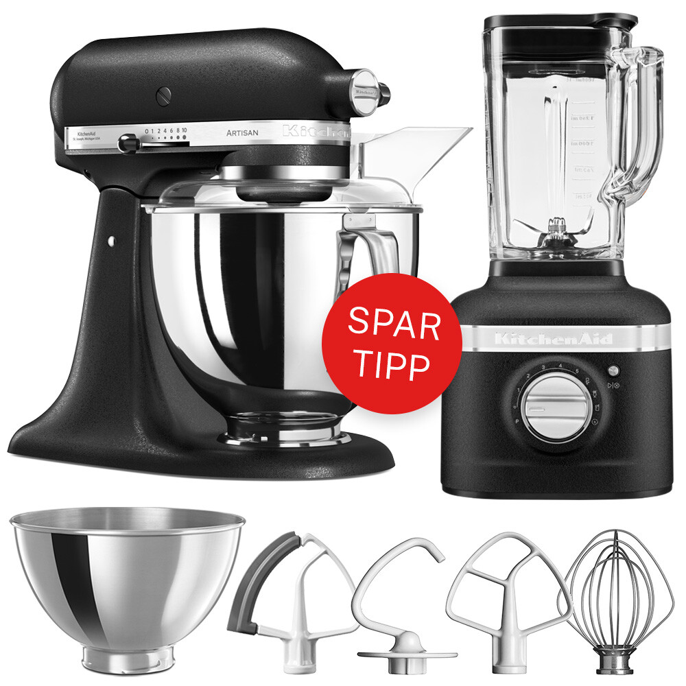 KitchenAid 4,8L Artisan 5KSM175PSEBK & Standmixer K400 *Sommer-Deal