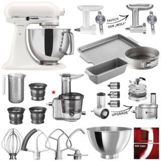 KitchenAid Artisan Küchenmaschine 5KSM175 Mega-Winter-Paket Porzellan Weiß 0% Finanzierung