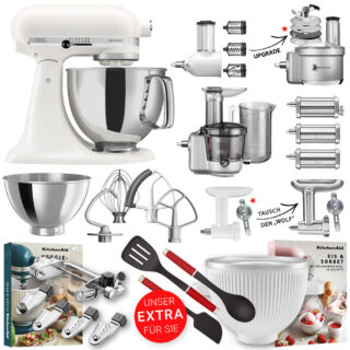 KitchenAid Küchenmaschine Artisan 5KSM175 Alleskönner-Set Porzellan Weiss 0% Finanzierung