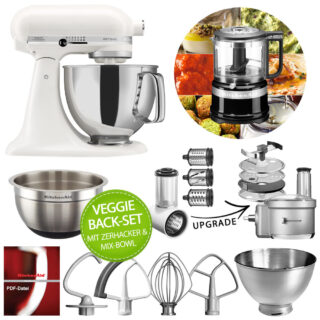 KitchenAid Küchenmaschine Artisan 5KSM175PS Veggie Back-Set Porzellan Weiß 0% Finanzierung
