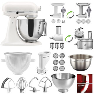 KitchenAid Küchenmaschine Artisan 5KSM175PSEWH Mega-Sommer Set Porzellan Weiß 0% Finanzierung