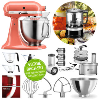 KitchenAid Küchenmaschine Artisan 5KSM185PS Veggie Back-Set Coralle
