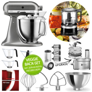KitchenAid Küchenmaschine Artisan 5KSM185PS Veggie Back-Set Medallion Silber