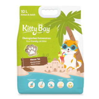 KittyBay Ökologisches Katzenstreu Meow Tai Brauner Maniok - Sparpaket: 3 x 10 l (18 kg)